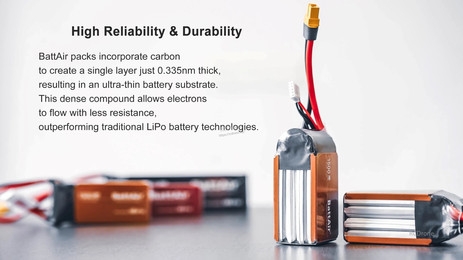 ISDT BattAir smart RC LiPo battery pack with XT60 connector and balance lead, showing exposed cell stack