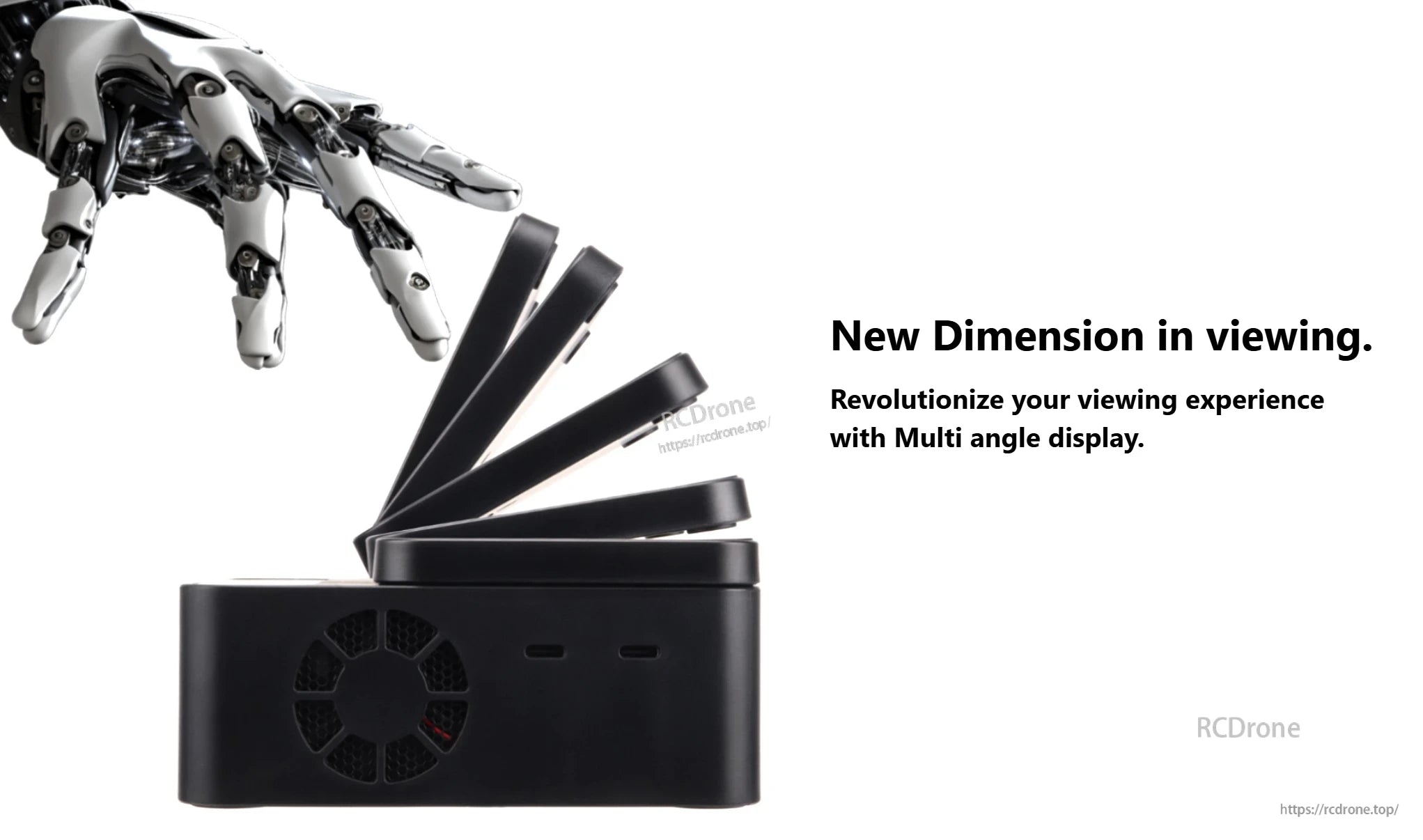 ISDT K2 Zip Dual Battery Balance Charger, Foldable multi-angle display device with stacked adjustable screens on a black base, with cooling vent on the front