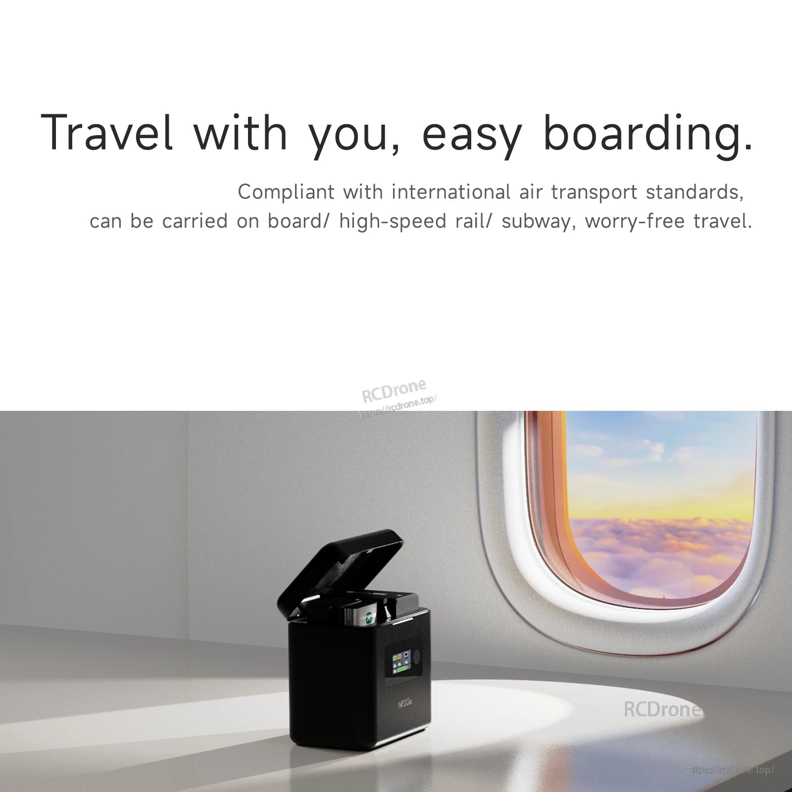 ISDT NP2GO 4-Channel Camera Battery Charger, ISDT NP2GO portable 4-channel camera battery charger with flip-top lid and front status display