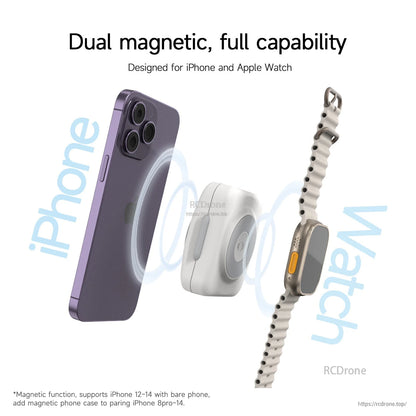 ISDT PB10 DW Portable Power Bank, ISDT PB10 DW portable magnetic power bank designed for iPhone with Apple Watch charging support