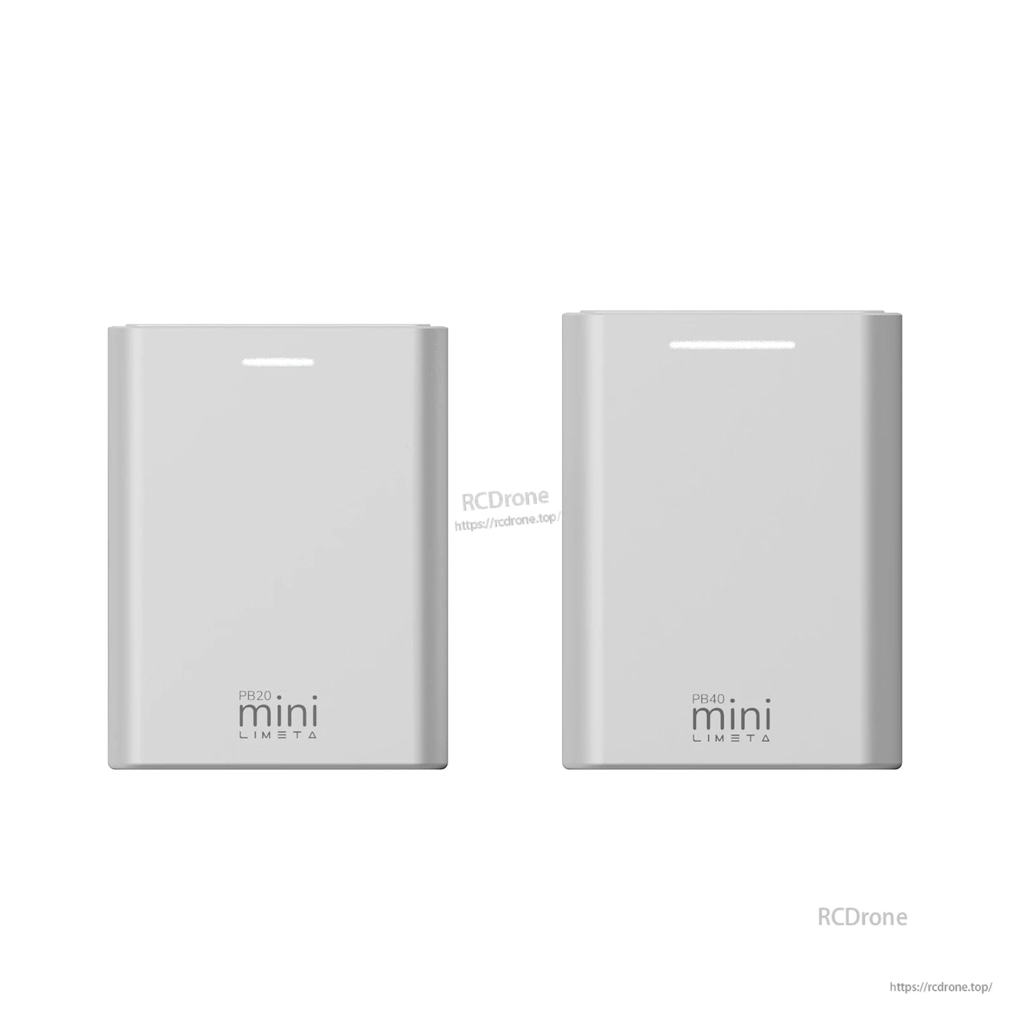 ISDT PB40 mini power bank in silver with minimalist front design and PB40 mini branding