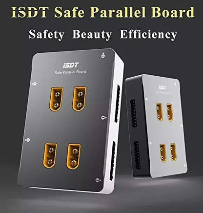 ISDT Safe Parallel Board with four XT60 ports and side balance connectors for parallel LiPo charging