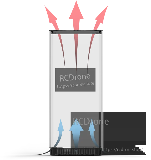 ISDT SP3060 DC power supply cooling airflow diagram with bottom air intake and top exhaust vents