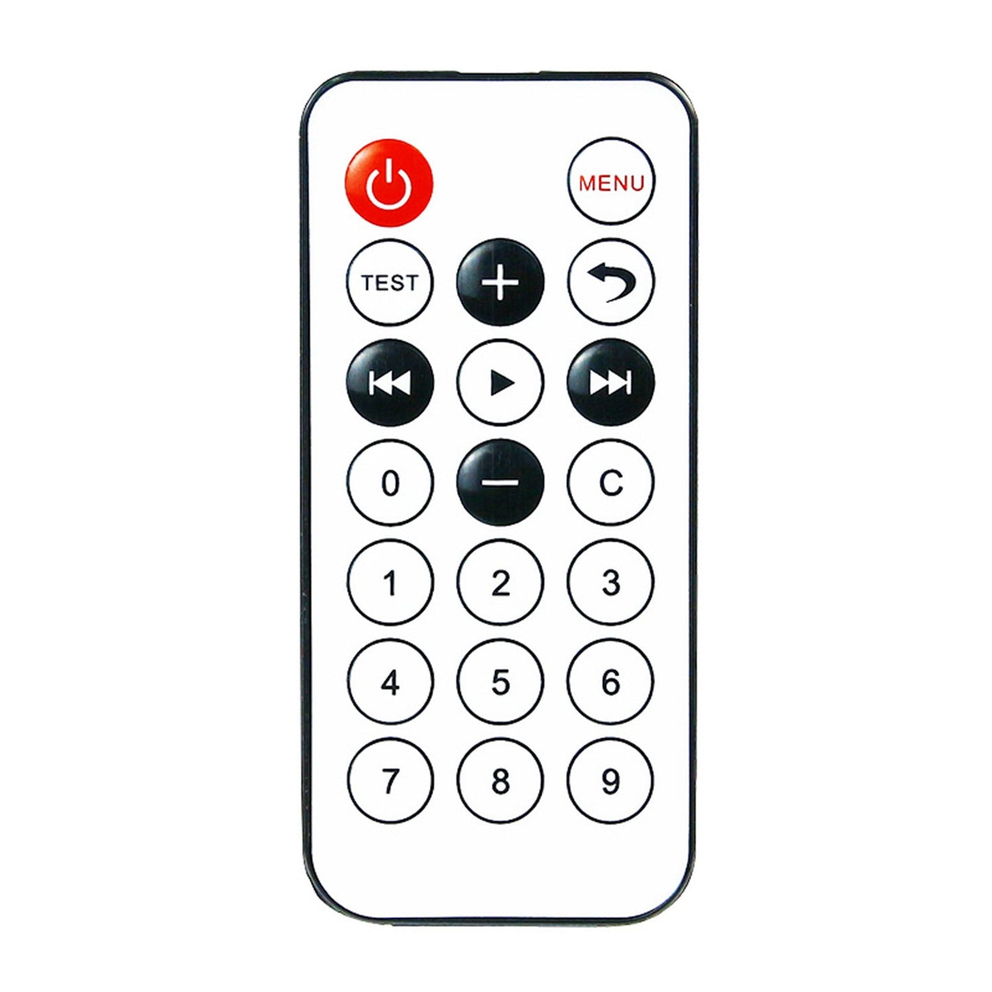 Yahboom infrared remote controller with power, menu, playback, and numeric keypad buttons