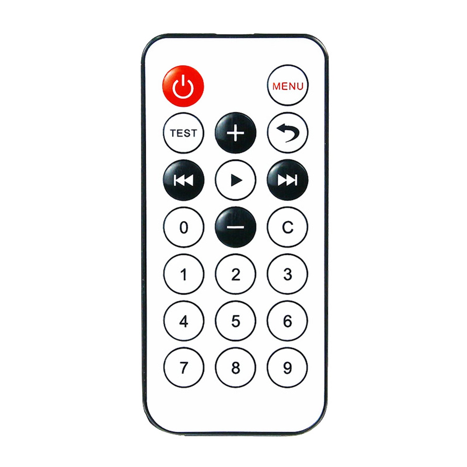 Yahboom infrared remote controller with power, menu, playback, and numeric keypad buttons