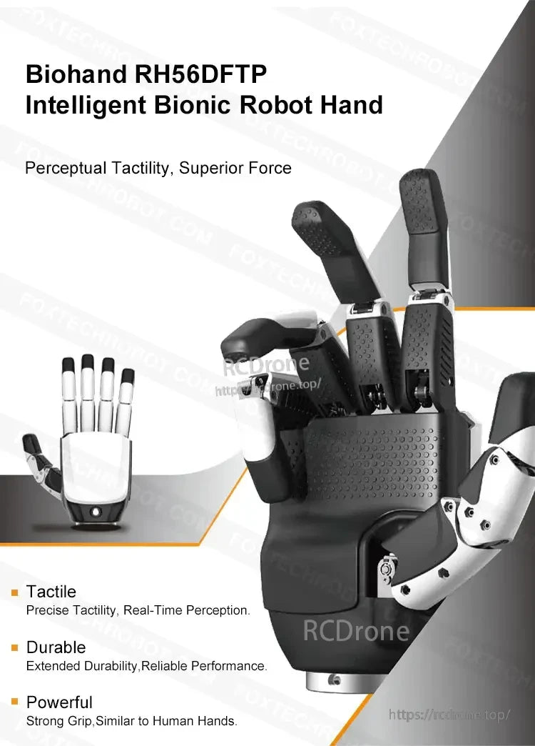 Inspire Robots RH56DFTP Dexterous Robot Hand, Intelligent bionic robot hand with tactility, precise grip, and real-time perception, offering durable and reliable performance like human hands.