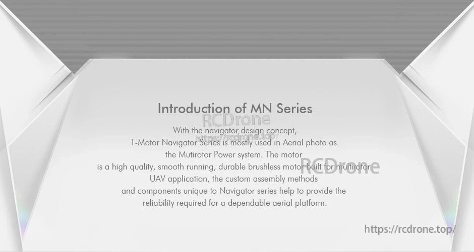 Introduction page for T-Motor MN Series Navigator brushless motors for multirotor UAV aerial photography power systems