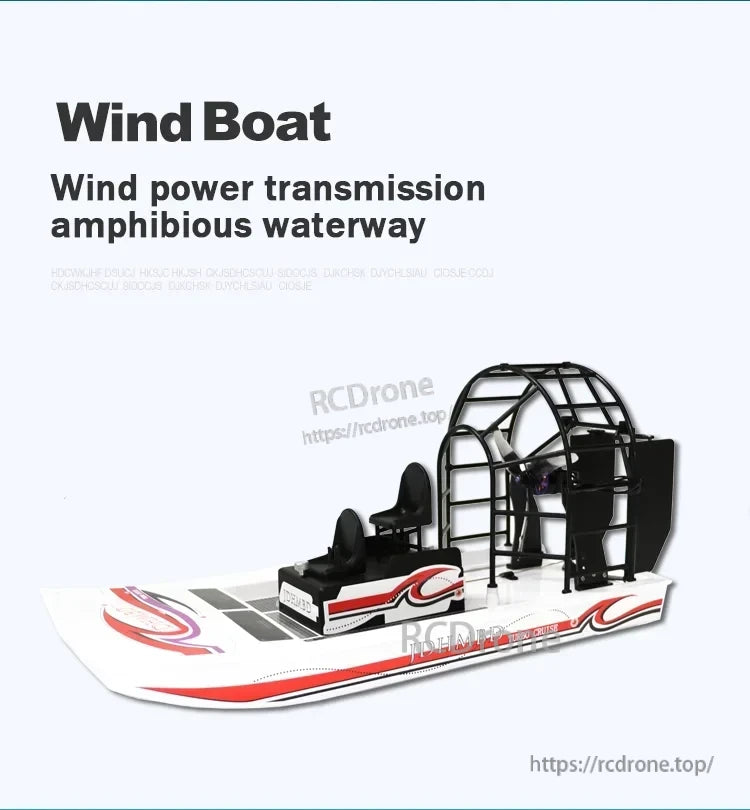 JDHMBD Swamp Dawg RC Air Boat, Wind Boat with wind power transmission, amphibious waterway, JDHMBD Turbo Cruise