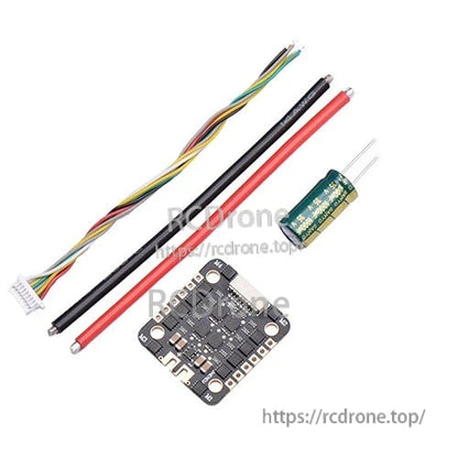 Included accessories set: EM-40A 4-in-1 ESC, capacitor, power leads, and multi-wire signal harness