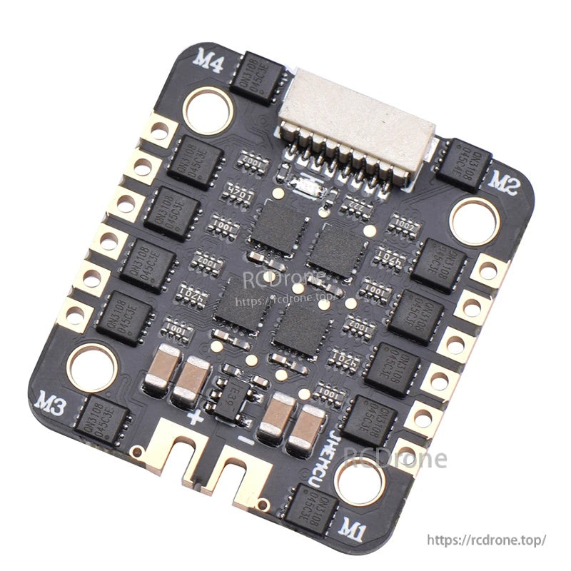 JHEMCU EM-40A 40A 4-in-1 ESC board with 20x20mm mounting holes and motor pads (M1–M4)