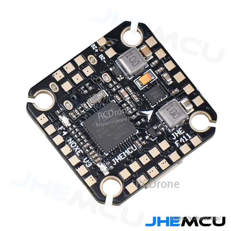 JHEMCU F4 NOXE V3 STM32F411 flight controller board, top view with solder pads and 20×20 mounting holes