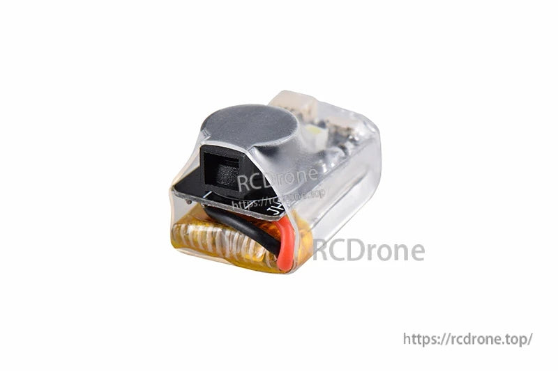Side view of the JHE42B Finder BB buzzer module showing the protected housing and internal battery pack