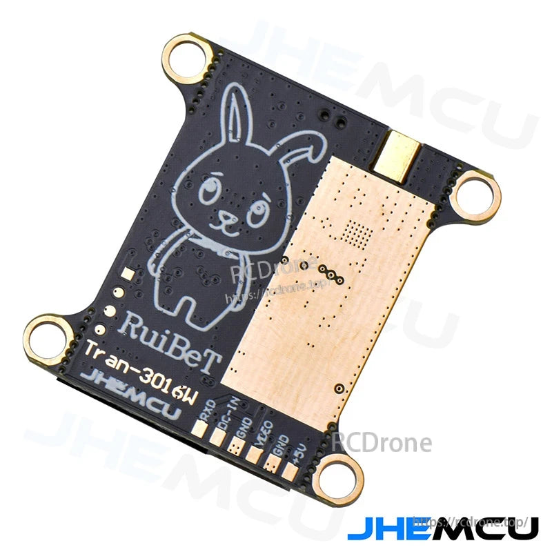 RuiBet Tran-3016W VTX back side with large copper heat spreader and solder pads along the edge