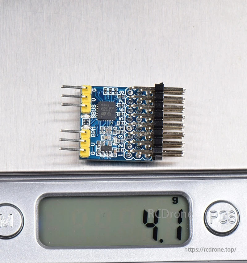 JHEMCU SPP conversion module on digital scale reading 4.1 g for lightweight RC installation