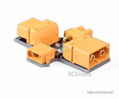 Rear angled view of smoke stopper board highlighting XT60 housing interior and solder pins