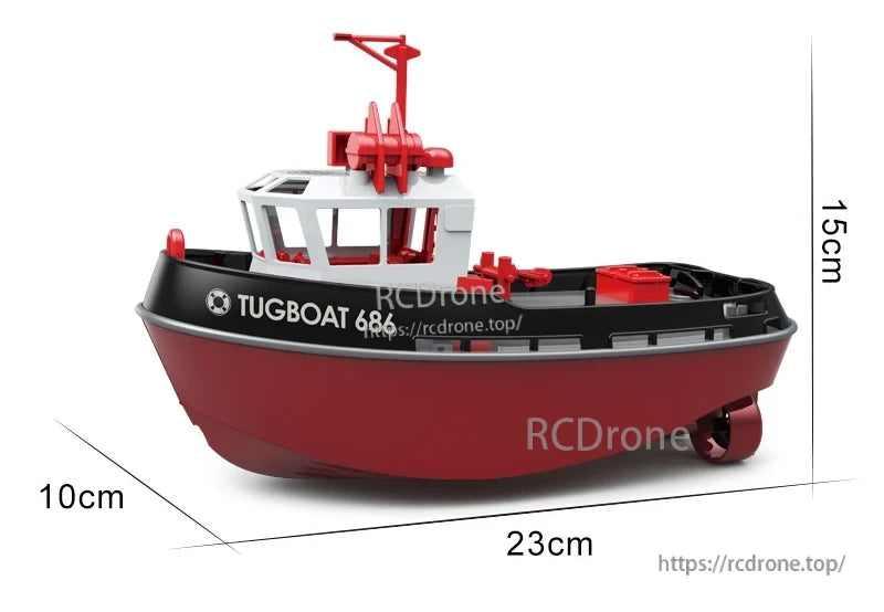 JIKEFUN 686 Remote Control Tugboat, The pond-friendly robot is ready to go, perfect for calm bodies of water like ponds, pools, and lakes.