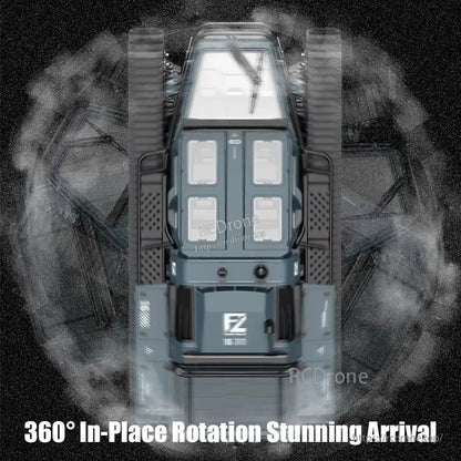 JJRC C8812 remote control tank with LED lights, 2.4G frequency, 8km/h speed, and 60m range.