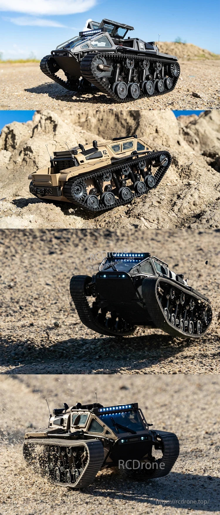 JJRC C8812 RC Tank, A remote control tank with a 1:18 proportion, suitable for RC enthusiasts and kids, with features like desert yellow/grey color, 130/290 motor, and 2.4G frequency.