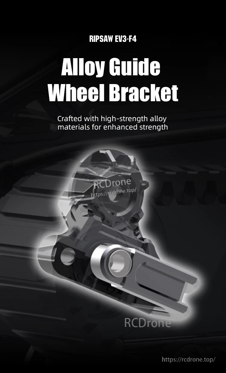 JJRC C8812 RC Tank, RIPSAW EV3-F4 alloy guide wheel bracket features high-strength material for improved durability and performance in demanding applications.