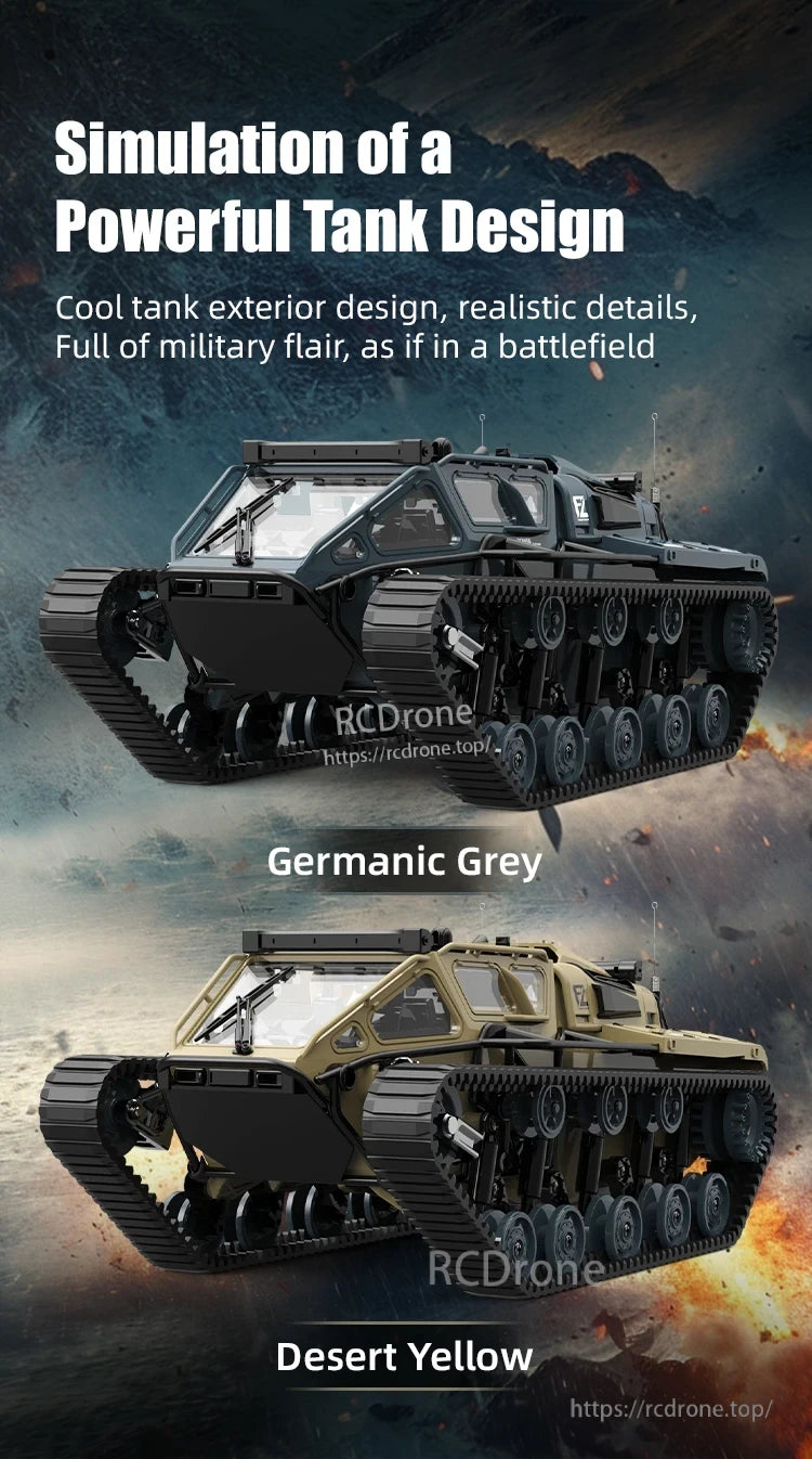 JJRC C8812 RC Tank in Germanic Grey and Desert Yellow