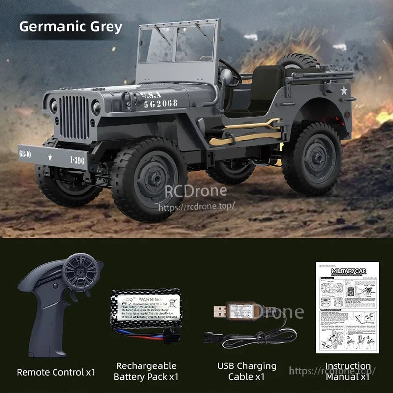 JJRC C8815 1/10 WILLYS JEEP RCカー、4WD RTR軍用クローラー、LED搭載 JJRC C8815 1/10 WILLYS JEEP RCカー、4WD RTR軍用クローラー、LED搭載
