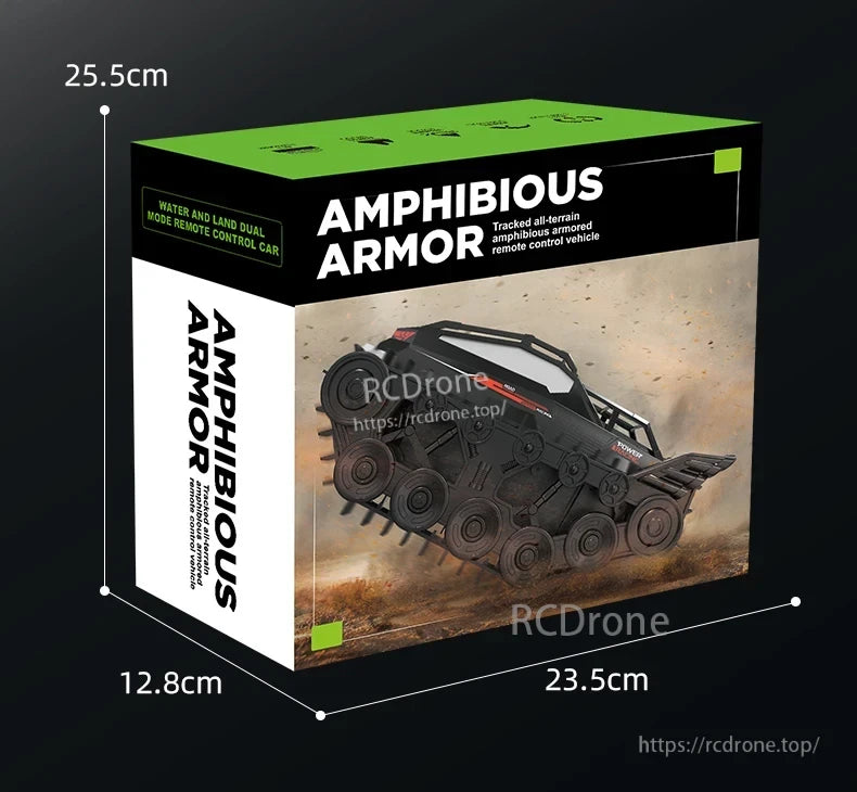 JJRC Q183 RC Car, Amphibious RC car with tracks, operates on land and water; all-terrain remote control vehicle; dimensions: 25.5x23.5x12.8cm.