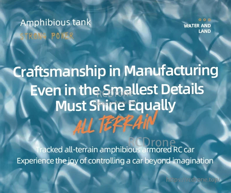 JJRC Q183 RC Car, Amphibious tracked RC tank with powerful performance, precise control, and all-terrain capability for land and water adventures.