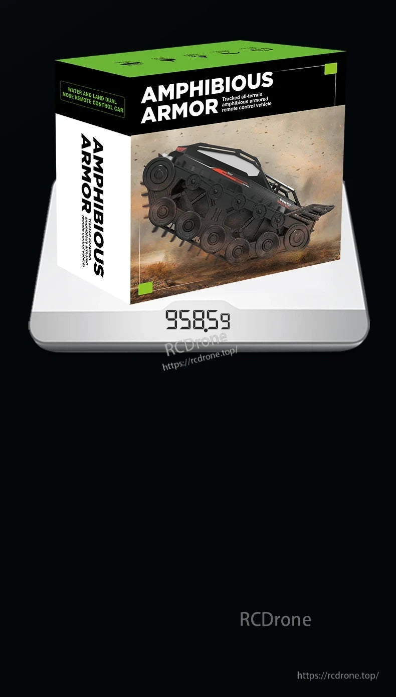 JJRC Q183 RC Car, Amphibious tracked RC car, all-terrain dual-mode vehicle for land and water, remote-controlled, model 9585g.