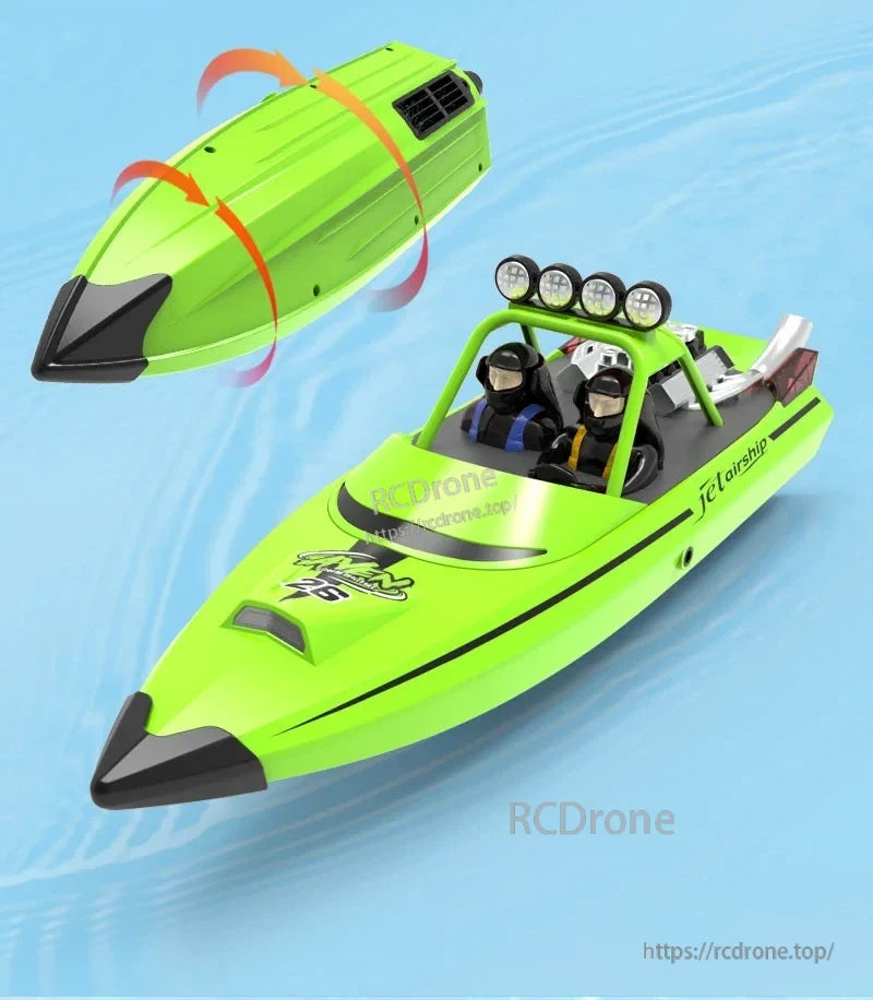 JJRC TY725 RC Boat, Vehicle features high-speed capability and throttle control for smooth acceleration.
