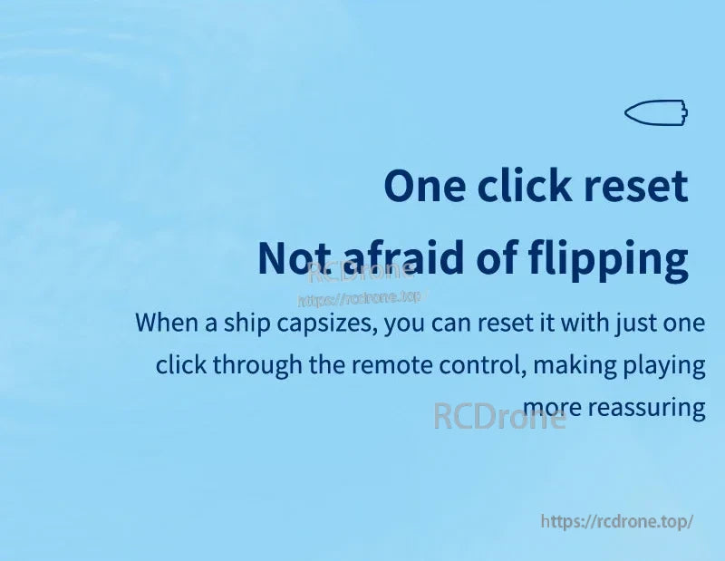 JJRC TY725 RC Boat, One click reset, not afraid of flipping, easy to control and reassuring.