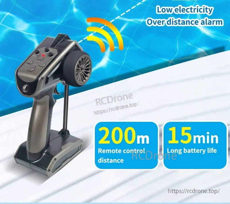 JJRC TY725 RC Boat, 200m remote control distance, 15min battery life, low electricity alarm