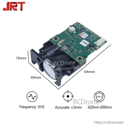 JRT 100m Laser Distance Sensor Module with ±3 mm accuracy and 3 Hz measurement rate.