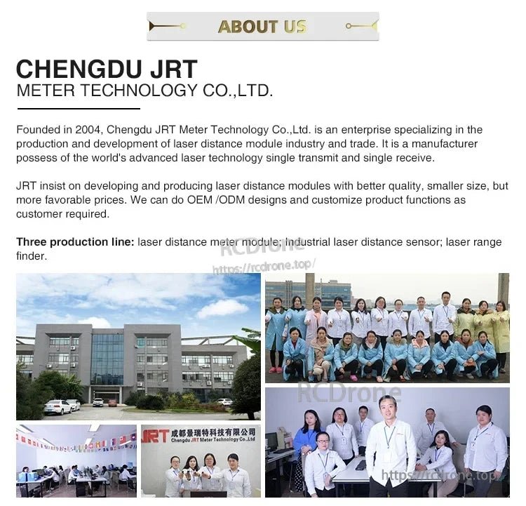 JRT 100m Laser Distance Sensor, Chengdu JRT Meter, est. 2004, specializes in compact, high-quality laser distance modules with single transmit/receive technology, offering OEM/ODM services at competitive prices.