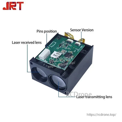 JRT Arduino TOF Laser Lidar Module Distance Sensor, JRT TOF laser lidar module with 905nm wavelength, UART TTL interface, 8-36V power, 1-100Hz frequency, up to 1000m range, model PTFS-400.