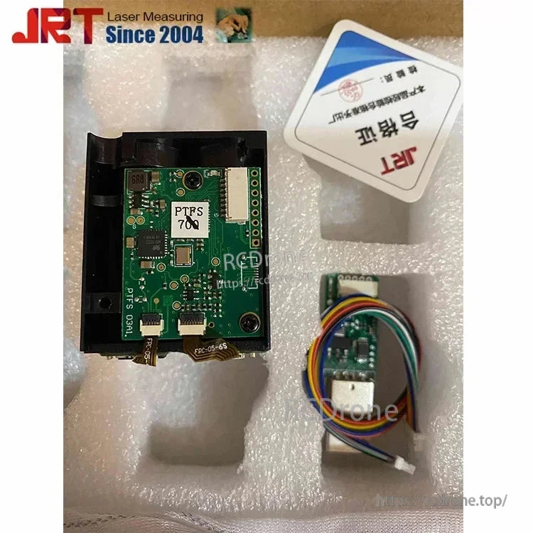 JRT Arduino TOF Laser Lidar Module Distance Sensor, JRT's PTFS-70Q 905nm TOF Lidar module, since 2004, offers up to 1000m range, 1-100Hz, UART TTL output, 8-36V power, with a qualified certificate.