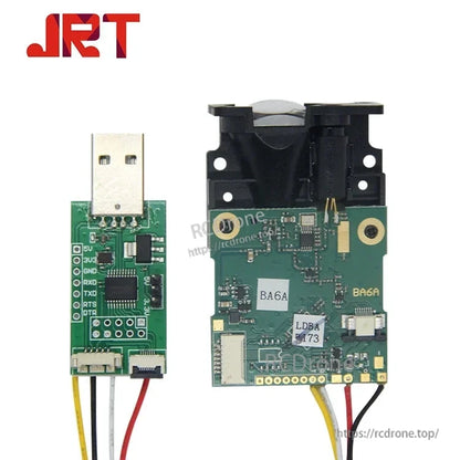 JRT DIY Digital Laser Meter Inspection Sensor, JRT DIY digital laser meter with 150m range, ±3mm accuracy, USB/TTL output, and BA6A module for precise distance measurement.