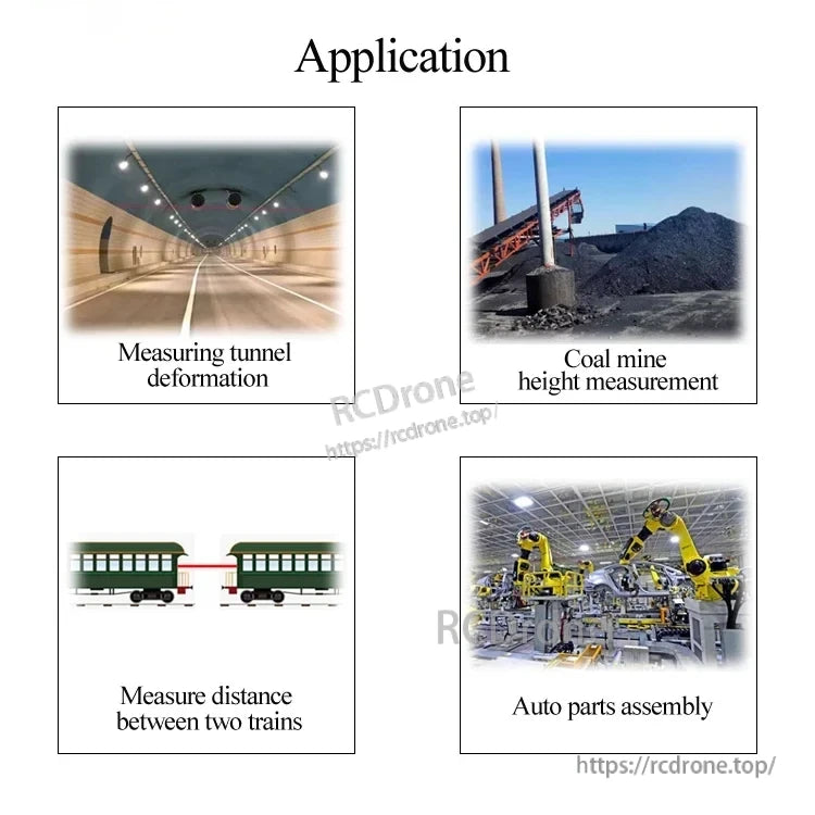 JRT DIY Digital Laser Meter Inspection Sensor, Measuring tunnel deformation, coal mine height, train distance, auto parts assembly.