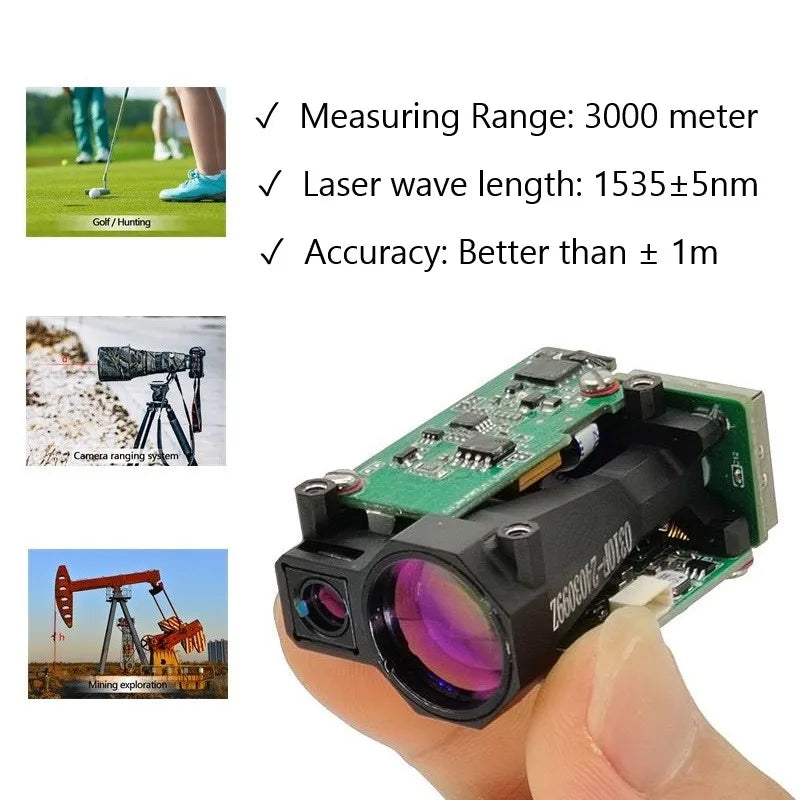 JRT LD30X Laser Distance Sensor, Measuring device has a range of 3,000 meters and high accuracy with a laser wavelength of 1.535 nanometers.