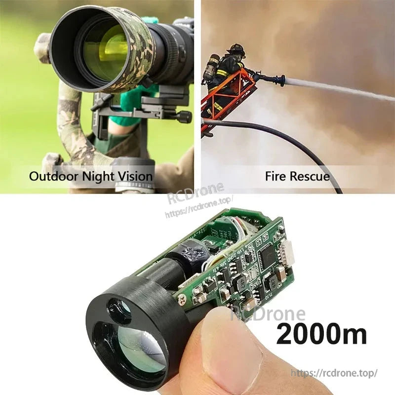 JRT Lidar Distance Sensor, Outdoor Night Vision Fire Rescue 2000m Rangefinder Module