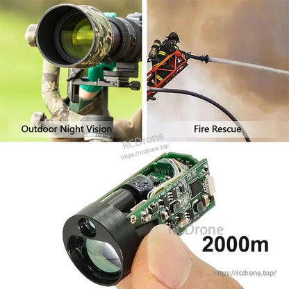 JRT Lidar Distance Sensor, Outdoor Night Vision Fire Rescue 2000m Rangefinder Module