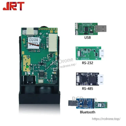 JRT MB2A 60m Modbus RTU Laser Distance Sensor, JRT MB2A laser sensor features USB, RS-232, RS-485, and Bluetooth interfaces for versatile connectivity and precise distance measurement.