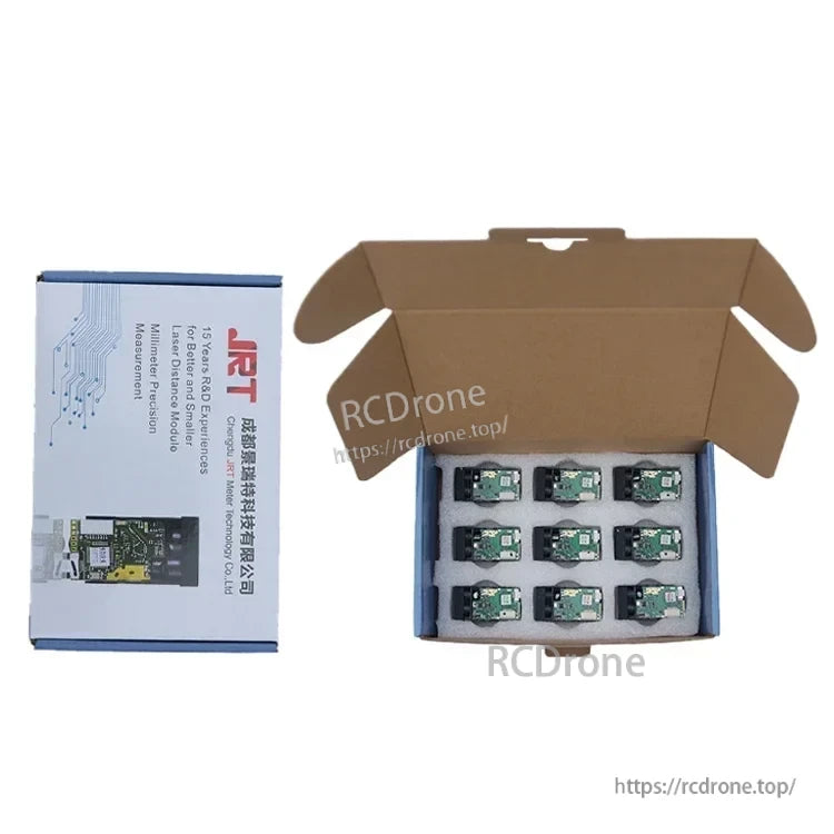 JRT MB2D42U USB/TTL Laser Distance Sensor, Product variants include MB2D42U and MB2D42-USB-231117 with manufacturing date code 231117.