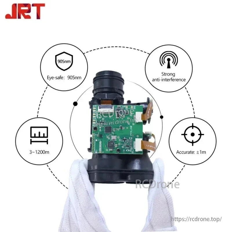 JRT USB 500m Long Range Ultrasonic Sensor, JRT 905nm eye-safe laser sensor measures 3-1200m with ±1m accuracy, strong anti-interference, and Arduino compatibility.