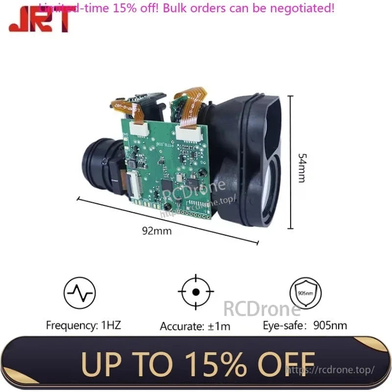 JRT USB 500m Long Range Ultrasonic Sensor, JRT 500m ultrasonic sensor with 905nm laser, ±1m accuracy, Arduino compatible, eye-safe, 92x54mm, 1Hz frequency, now up to 15% off.