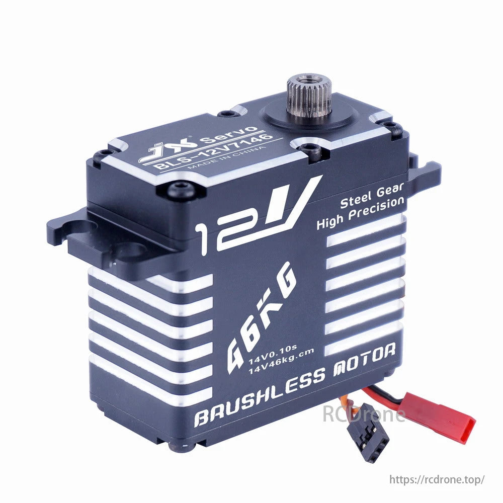 JX Servo BLS-12V7146 - 46KG 12V ترس فولاذي عالي الدقة كامل هيكل الألومنيوم باستخدام الحاسب الآلي بدون فرش رقمي