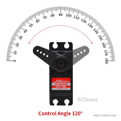 JX 서보 PDI-6121MG - RC 모델용 6V 21KG 0.13sec 120° 고정밀 메탈 기어 디지털 코어리스 표준 서보