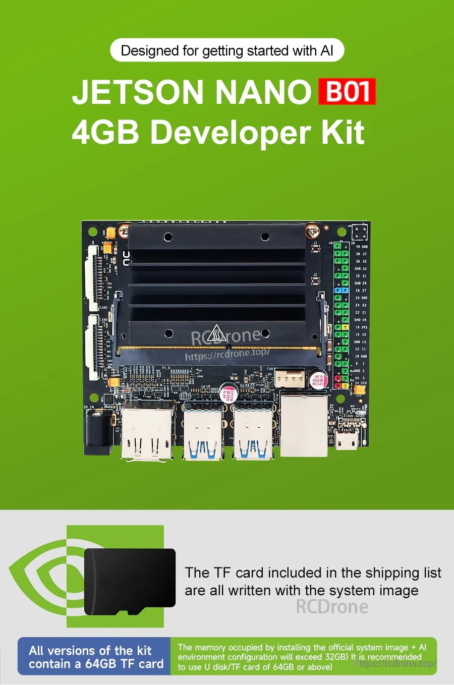 Jetson NANO 4GB B01 AI Large Model Developer Kit