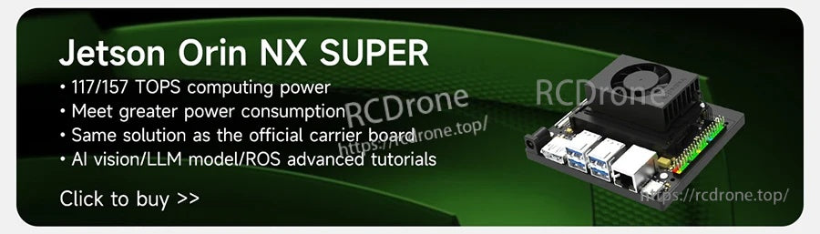 Promo banner for Jetson Orin NX SUPER module with TOPS highlights and carrier board reference
