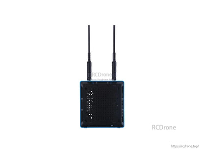 Jetson SUB Mini PC features Xavier NX, 128GB SSD, dual-band WiFi, aluminum case with fan, runs JetPack 4.6—compact, powerful edge computing in blue.