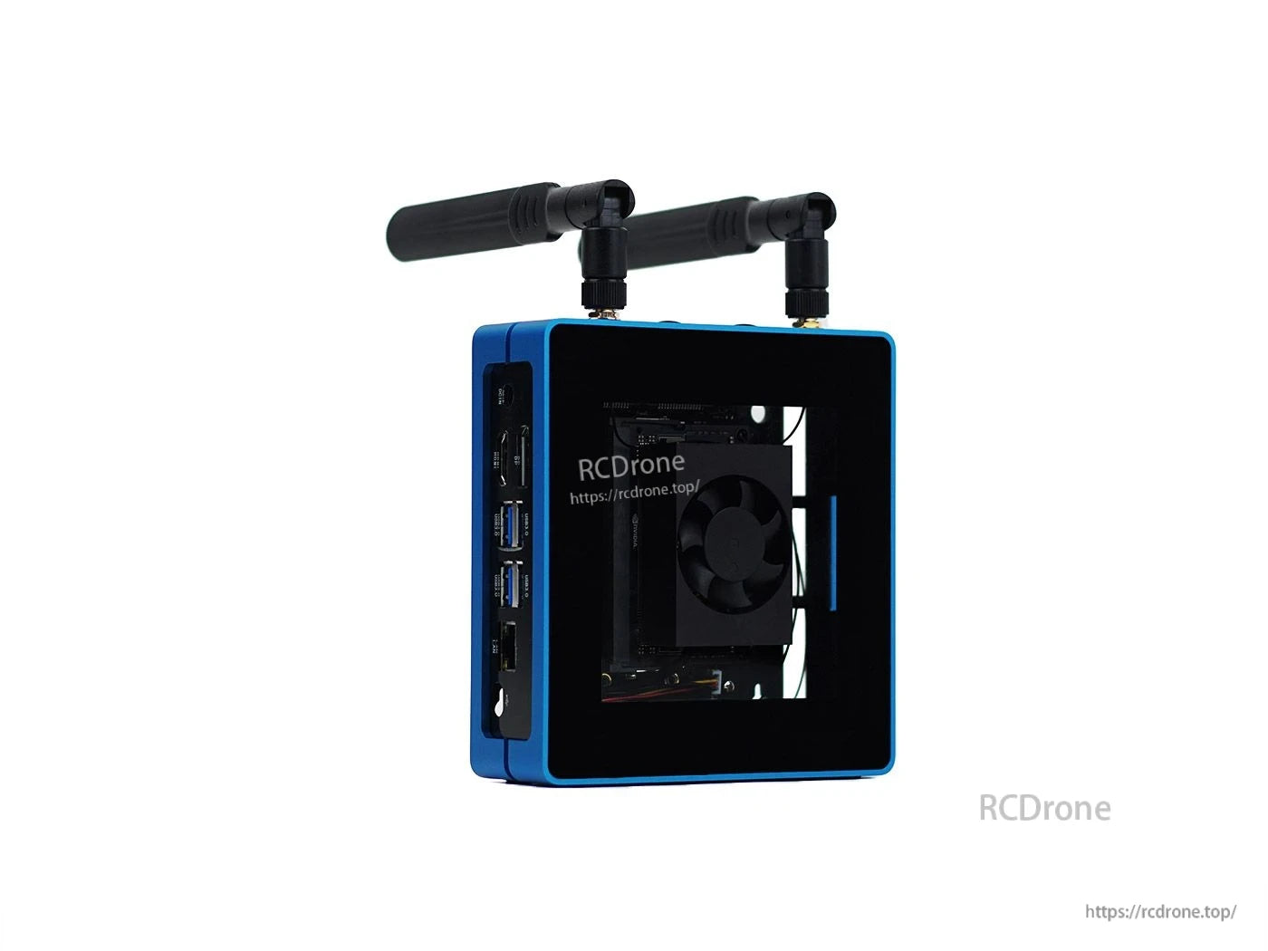 Compact Jetson SUB Mini PC powered by Xavier NX, includes 128GB SSD, WiFi, aluminum case, cooling fan, and JetPack 4.6 for efficient edge computing performance.